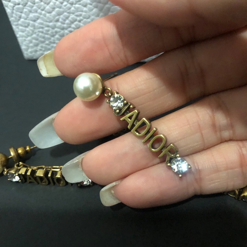 Dior J’ADior pearl gold aged tone earrings